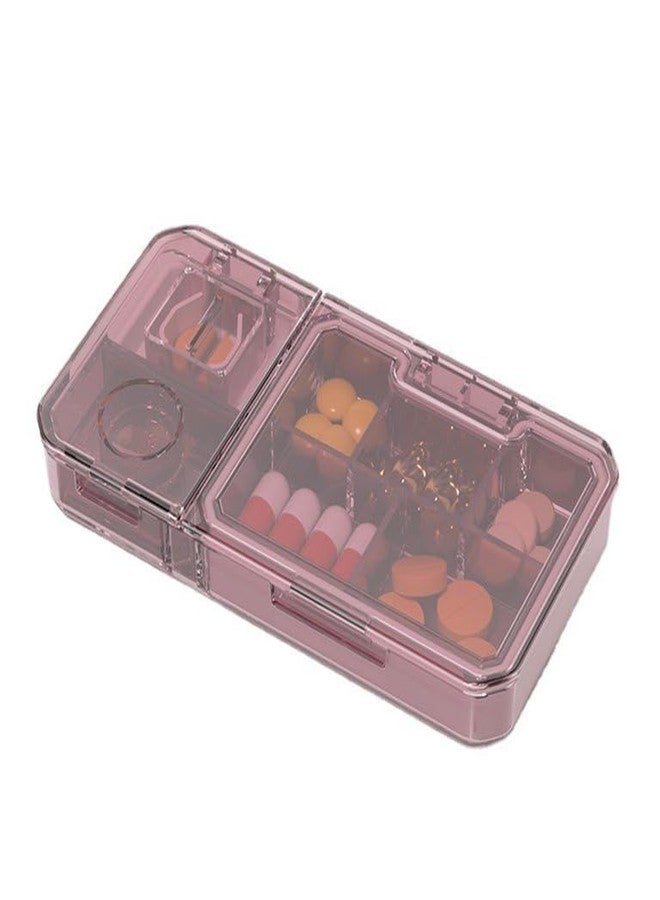 Ncry 5 Compartments Pill Organizer Moisture Proof, Portable Mini Travel Medicine Carry Box Seal Storage Container Holder for Outdoor, Camping, Home-Pack Of 1,Pink - Image 1